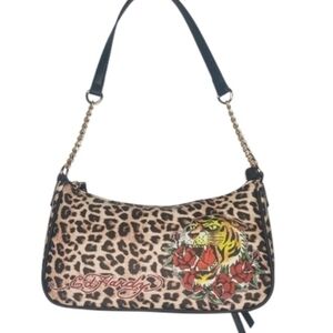 Ed Hardy Leopard and Tiger Shoulder Bag